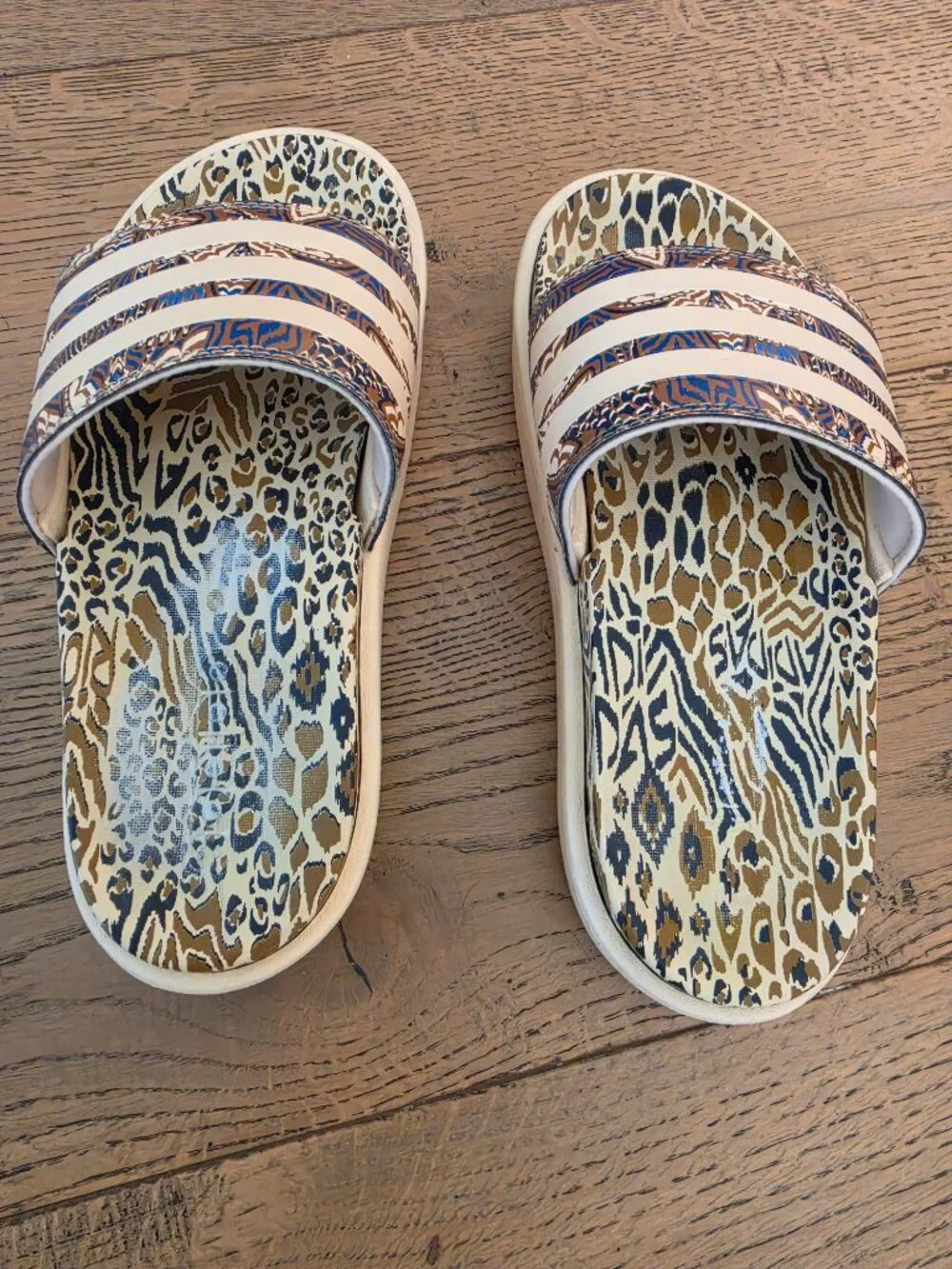 adidas x Farm Rio Adilette Platform Slides Crystal Sand women's 6.5 or 7